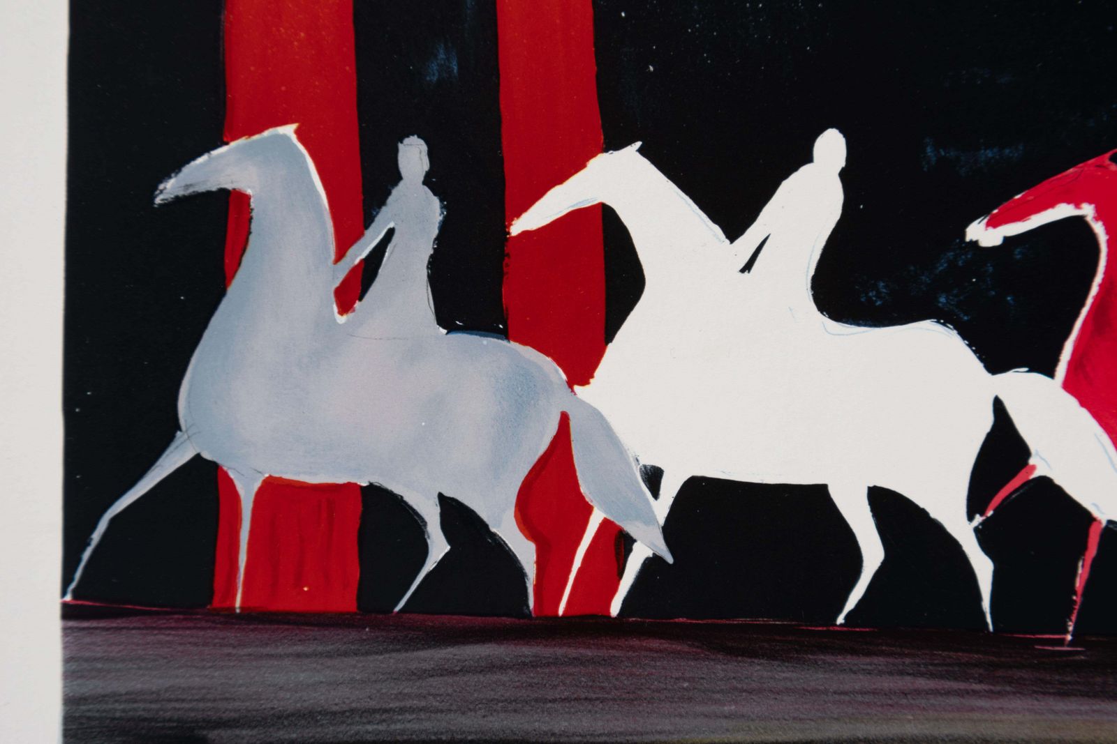 Serge Lassushorses : Riders And Blood Forest   Original Lithograph, Handsigned & Ltd /6001982 photo vintage