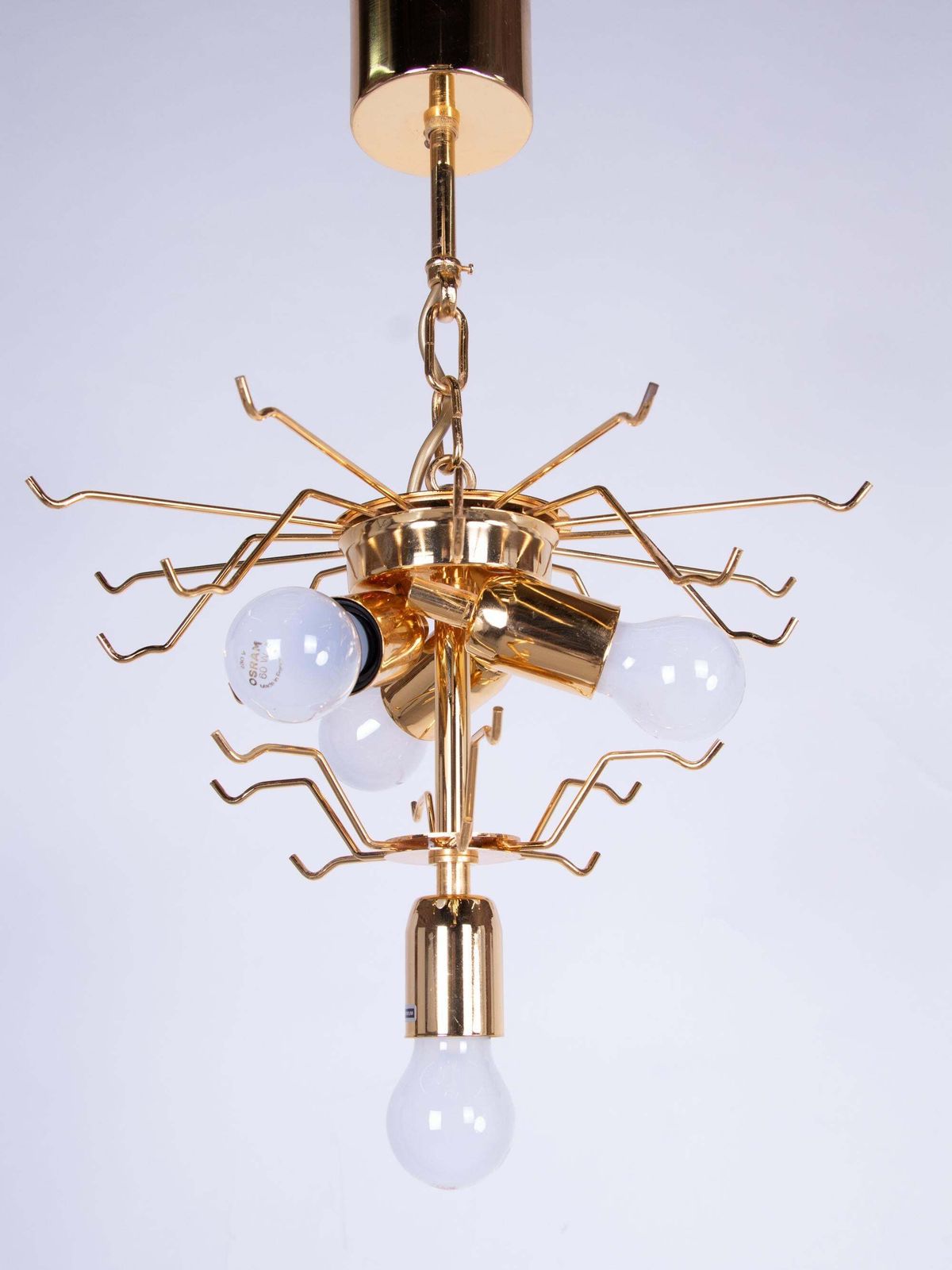 photo furniture Novaresi Murano Petals Chandelier Glass & Brass, Italy 1970s