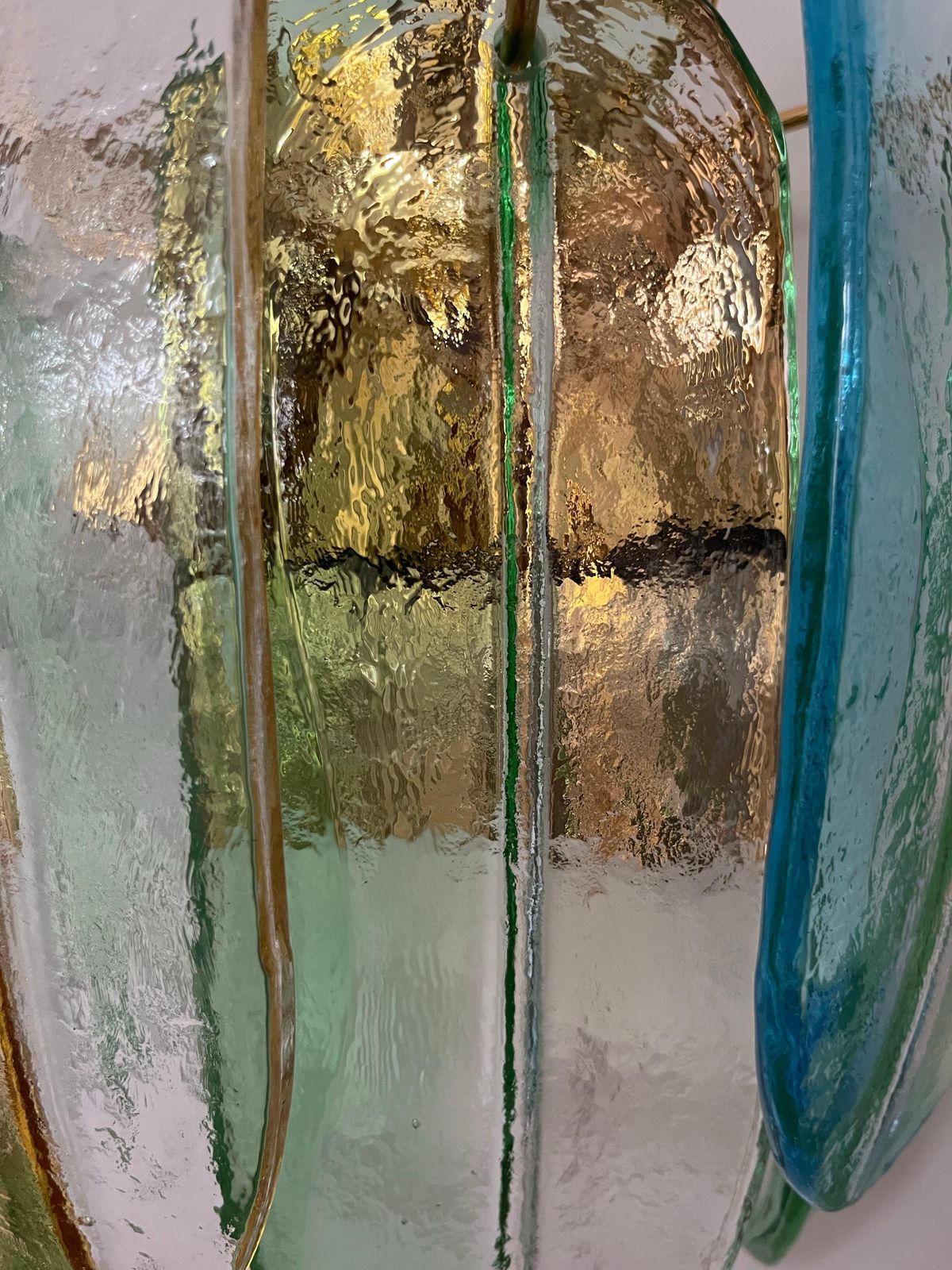 Italian Large Pair Of Murano Glass Wall Sconces By Barbini Alfredo, 1980s photo vinterior