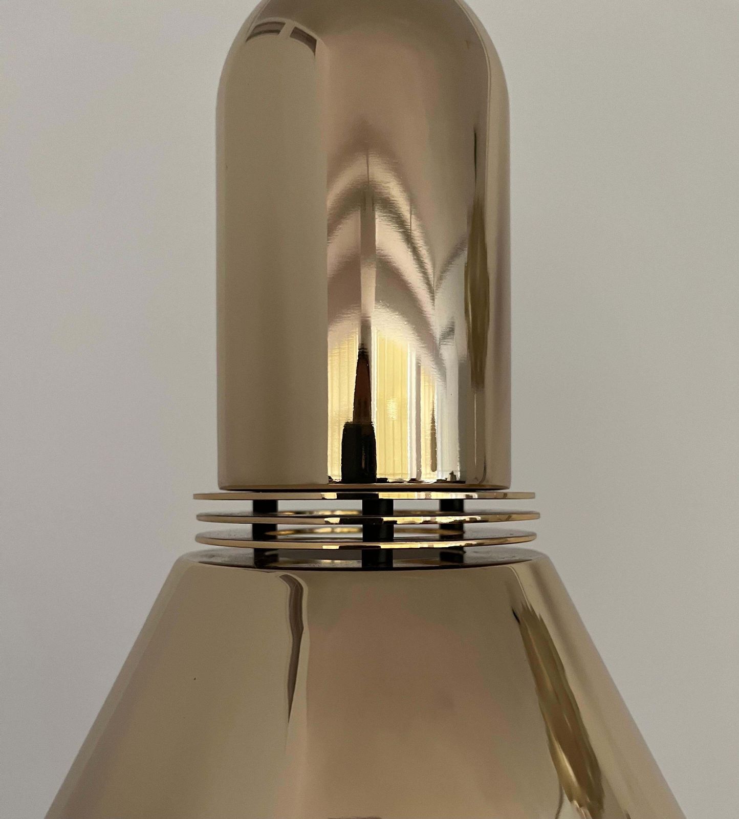 photo for sale Mid Century Set Of Three Gold Chandeliers By Estiluz, Barcelona, 1970s