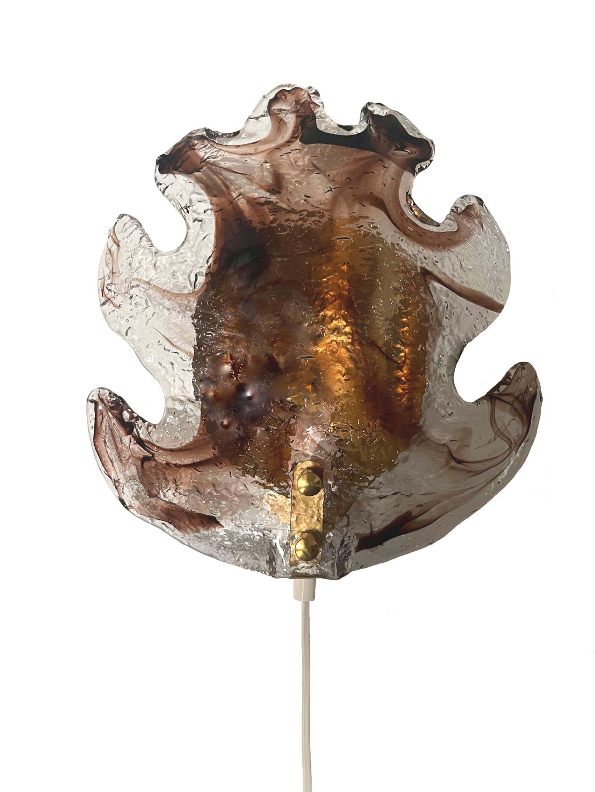 Lighting Swedish Mid Century Single Smoke Glass Wall Sconce By Fåglavik, 1970s photo