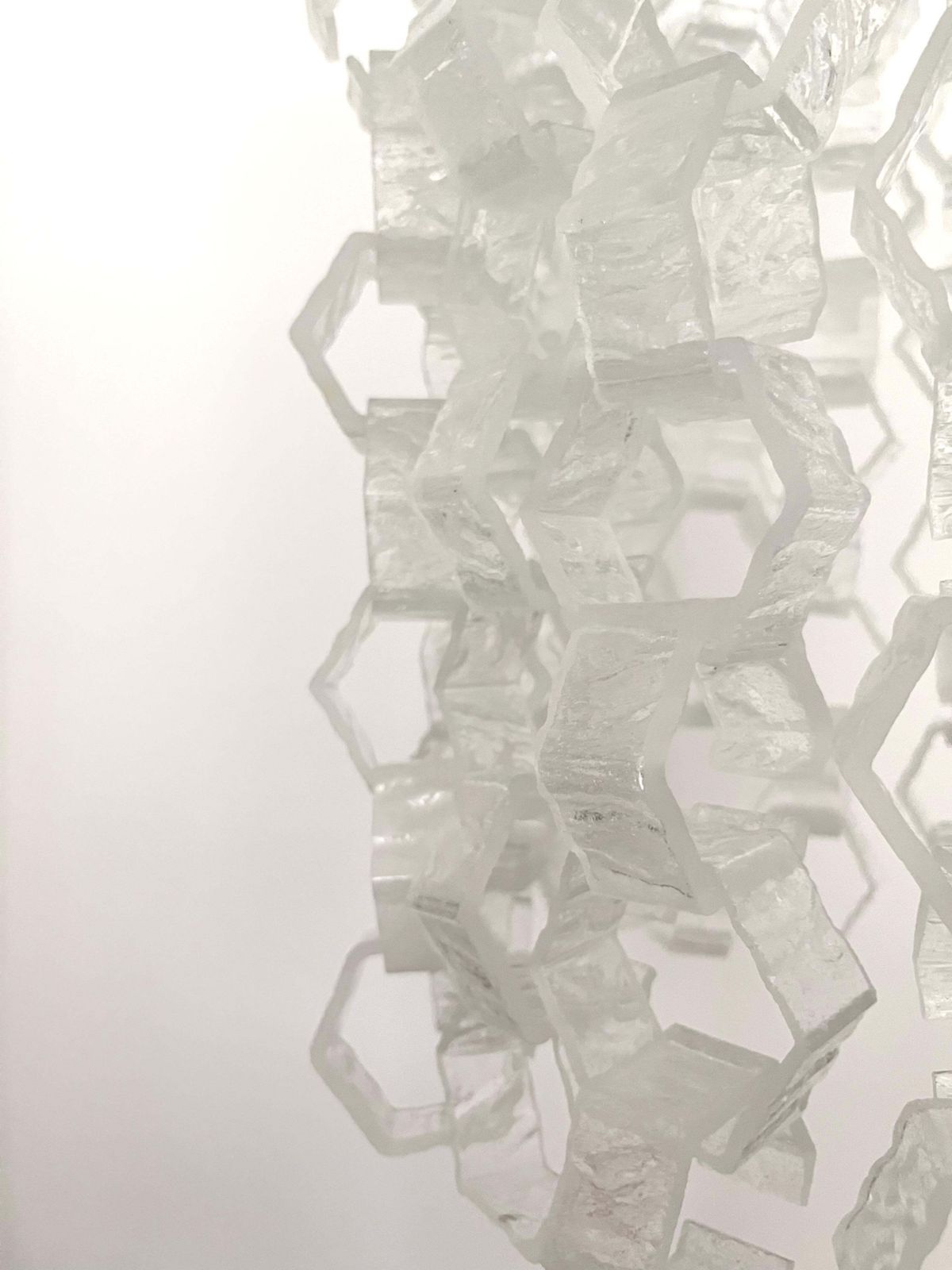 Italian Long Midcentury Interlocking Murano Chandelier By Carlo Nason, 1970s photo vintage