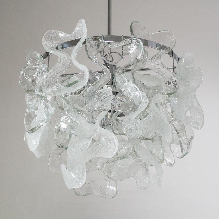 Austrian Midcentury Murano Glass "Catena" Chandelier By Kalmar, 1970s photo vintage