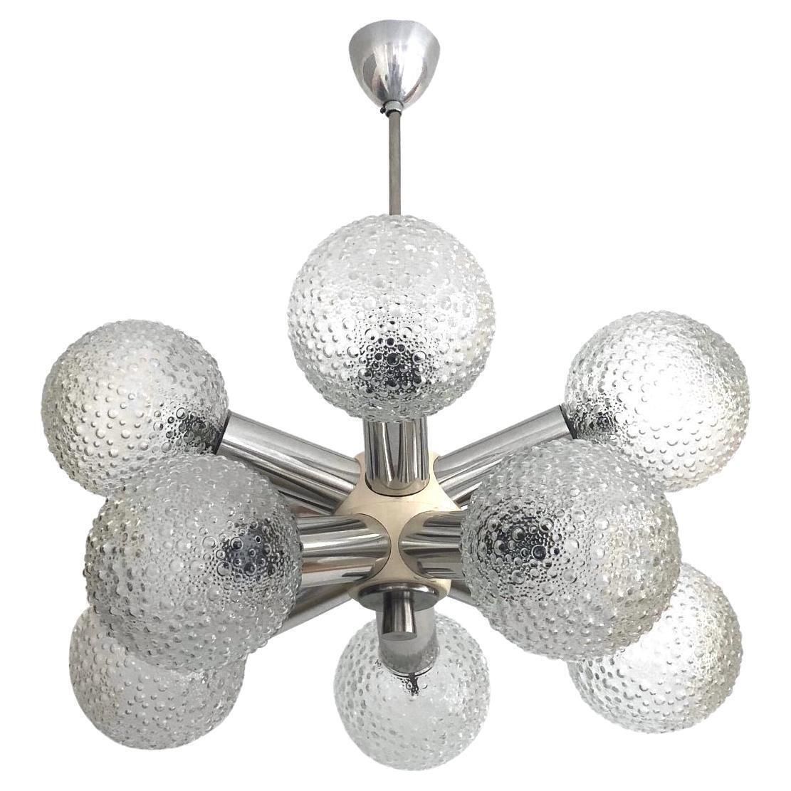 Midcentury German Sputnik Glass Balls Chandelier, 1970s
