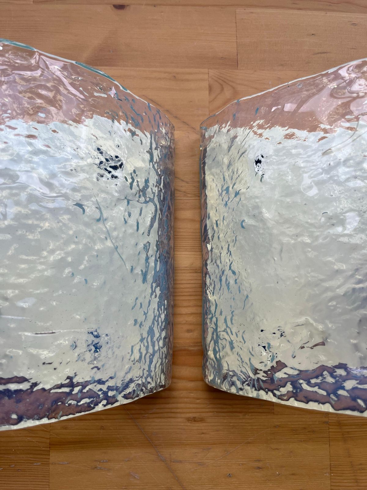photo buy Set Of Four Iridescent Murano Wall Sconces By Carlo Nason For Mazzega, 1970s