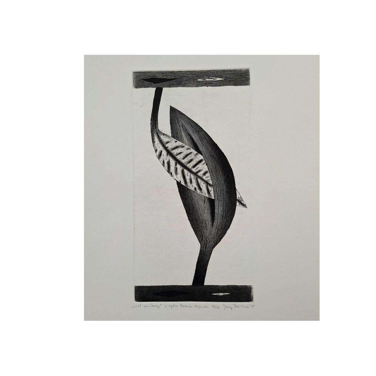 Jerzy Dmitruklove Letter   21st Century, Contemporary Etching, Black And White2015 photo furniture