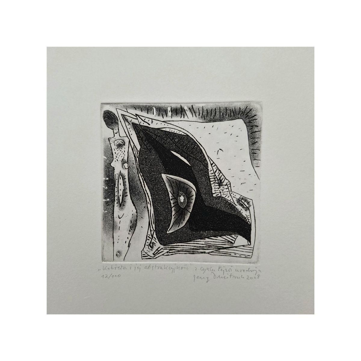 Jerzy Dmitrukthe Woman And Her Abstractness   21st Century, Contemporary Etching2008 photo furniture