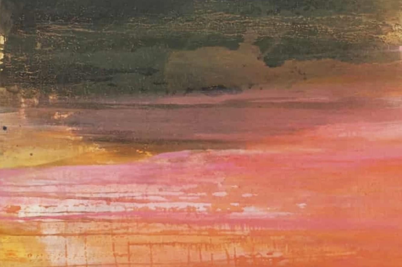 Barbara Hubertlake. Contemporary Oil Abstract Landscape Painting, Polish Artist2025 photo furniture