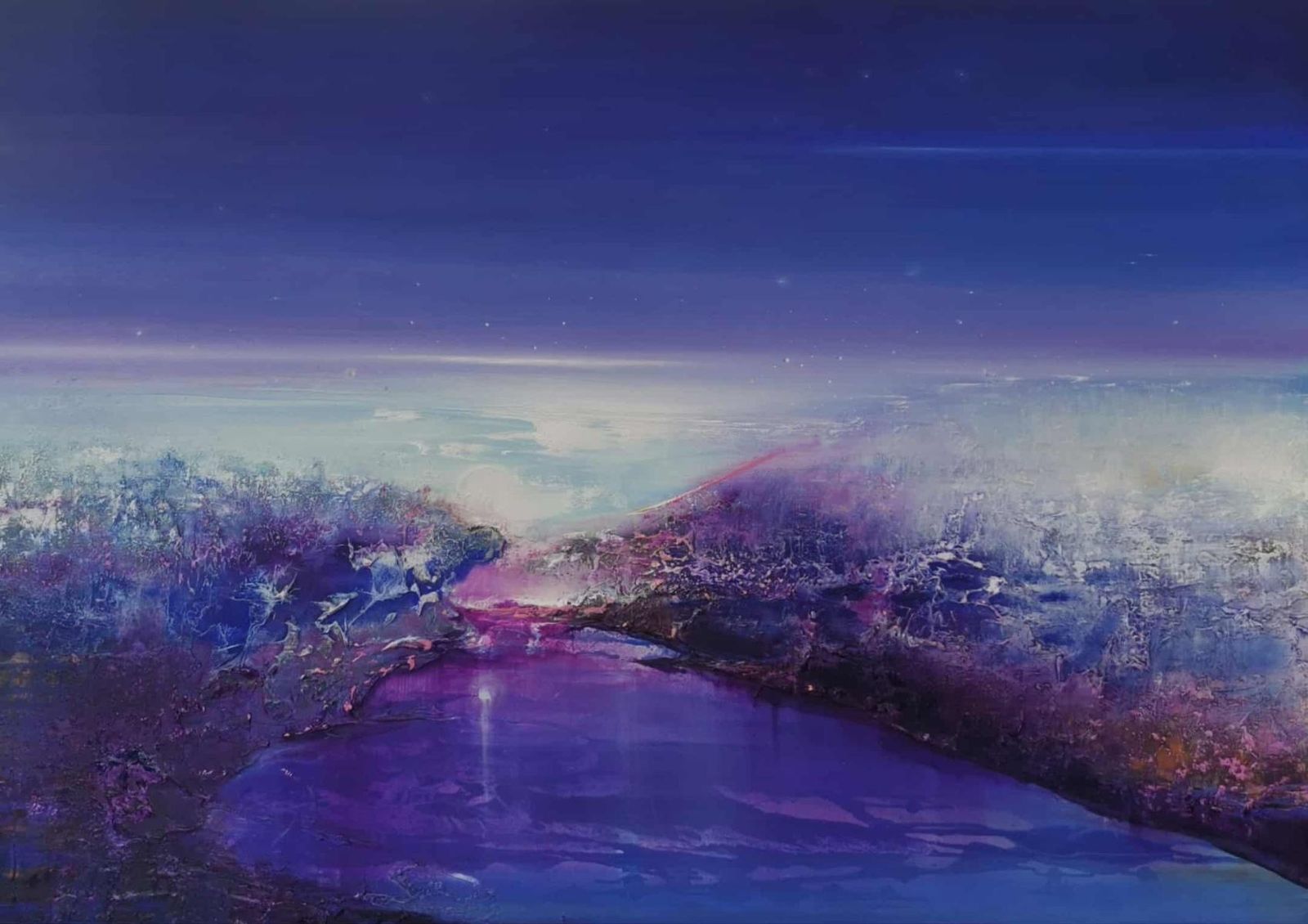 Barbara Hubertnight Of Falling Stars 2. Contemporary Oil Landscape Painting, Polish Artist2025