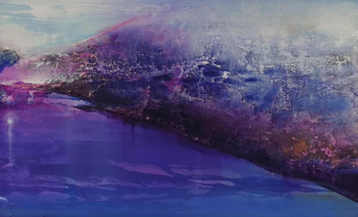 Barbara Hubertnight Of Falling Stars 2. Contemporary Oil Landscape Painting, Polish Artist2025 photo for sale