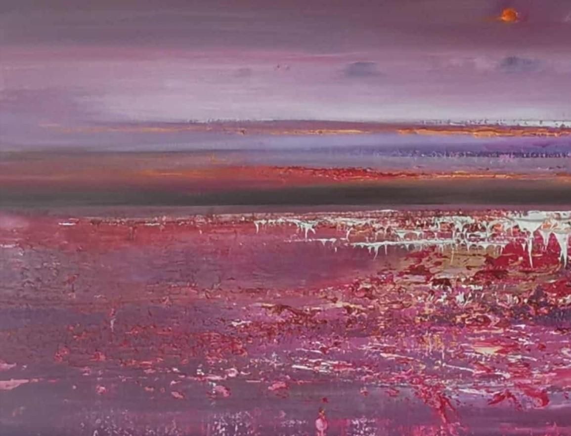 Barbara Hubertend Of Summer. Contemporary Oil Landscape Painting, Polish Artist2025 photo furniture