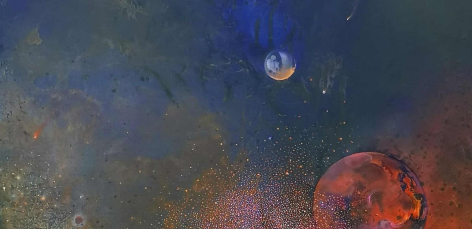 Barbara Hubertgalaxy 4. Contemporary Oil Abstract Landscape Painting, Polish Artist2025 photo for sale