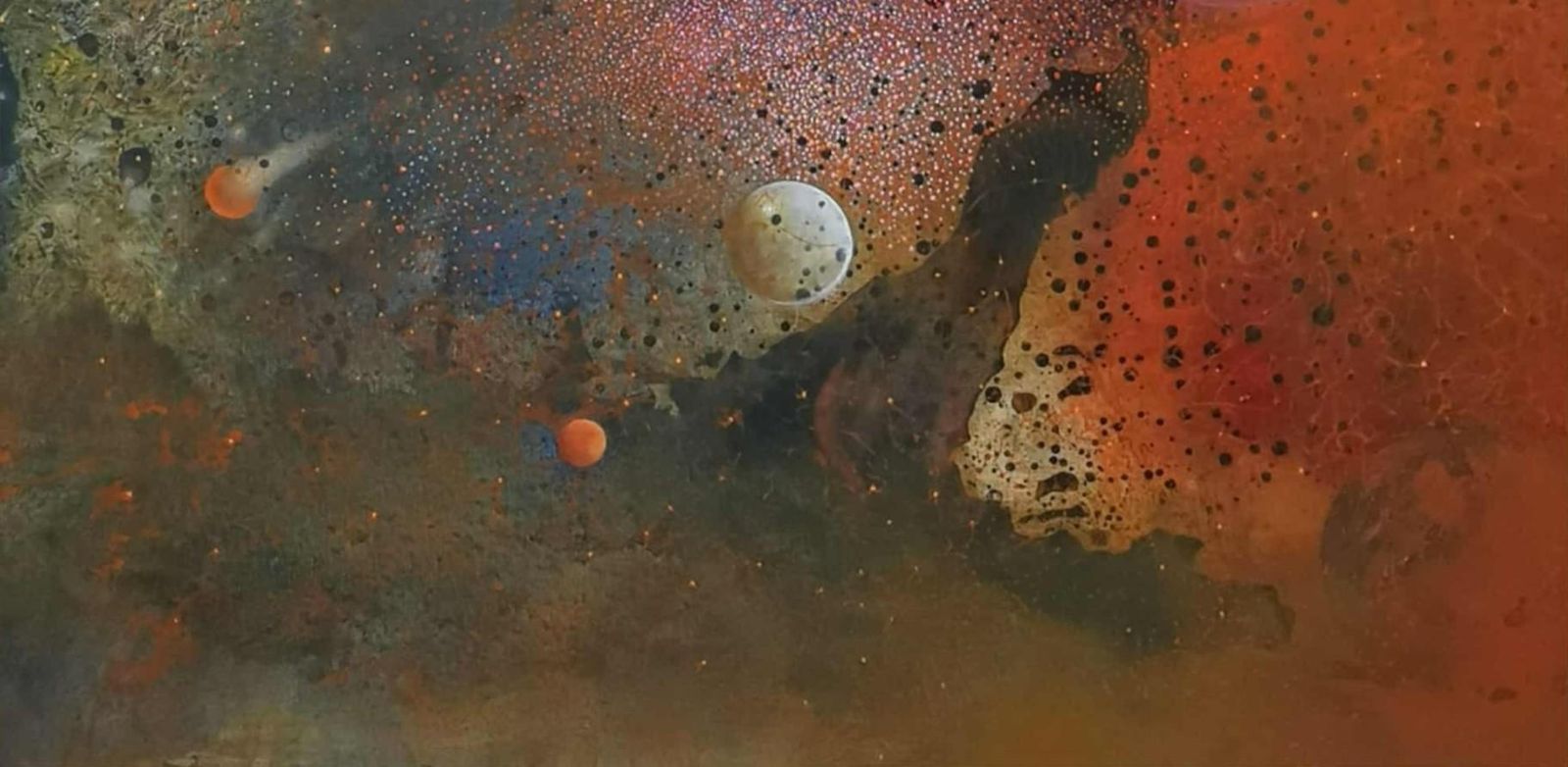 Barbara Hubertgalaxy 4. Contemporary Oil Abstract Landscape Painting, Polish Artist2025 photo Art