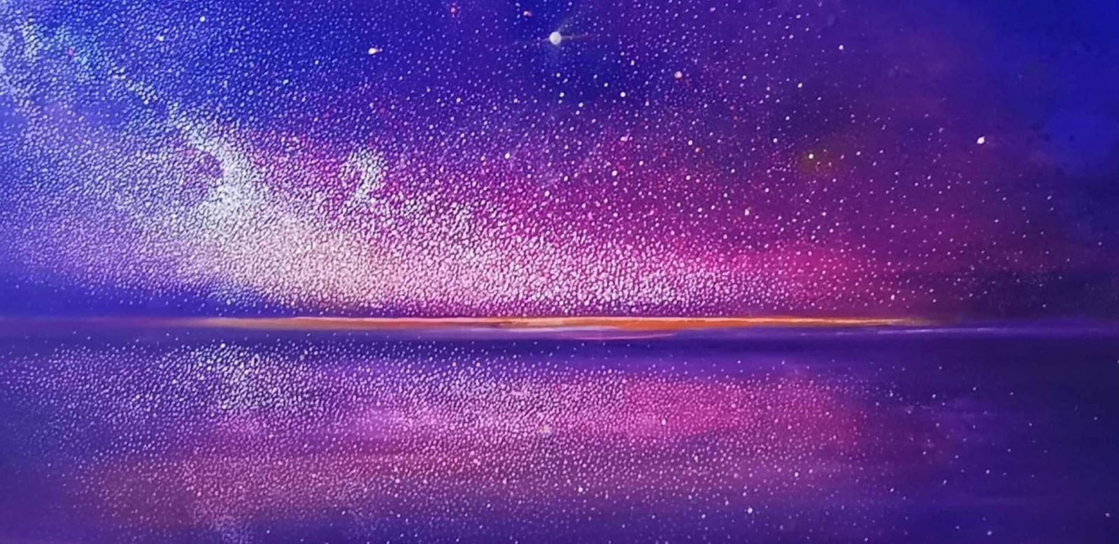 Barbara Hubertstarry Night. Contemporary Oil Abstract Landscape Painting, Polish Artist2025 photo Art