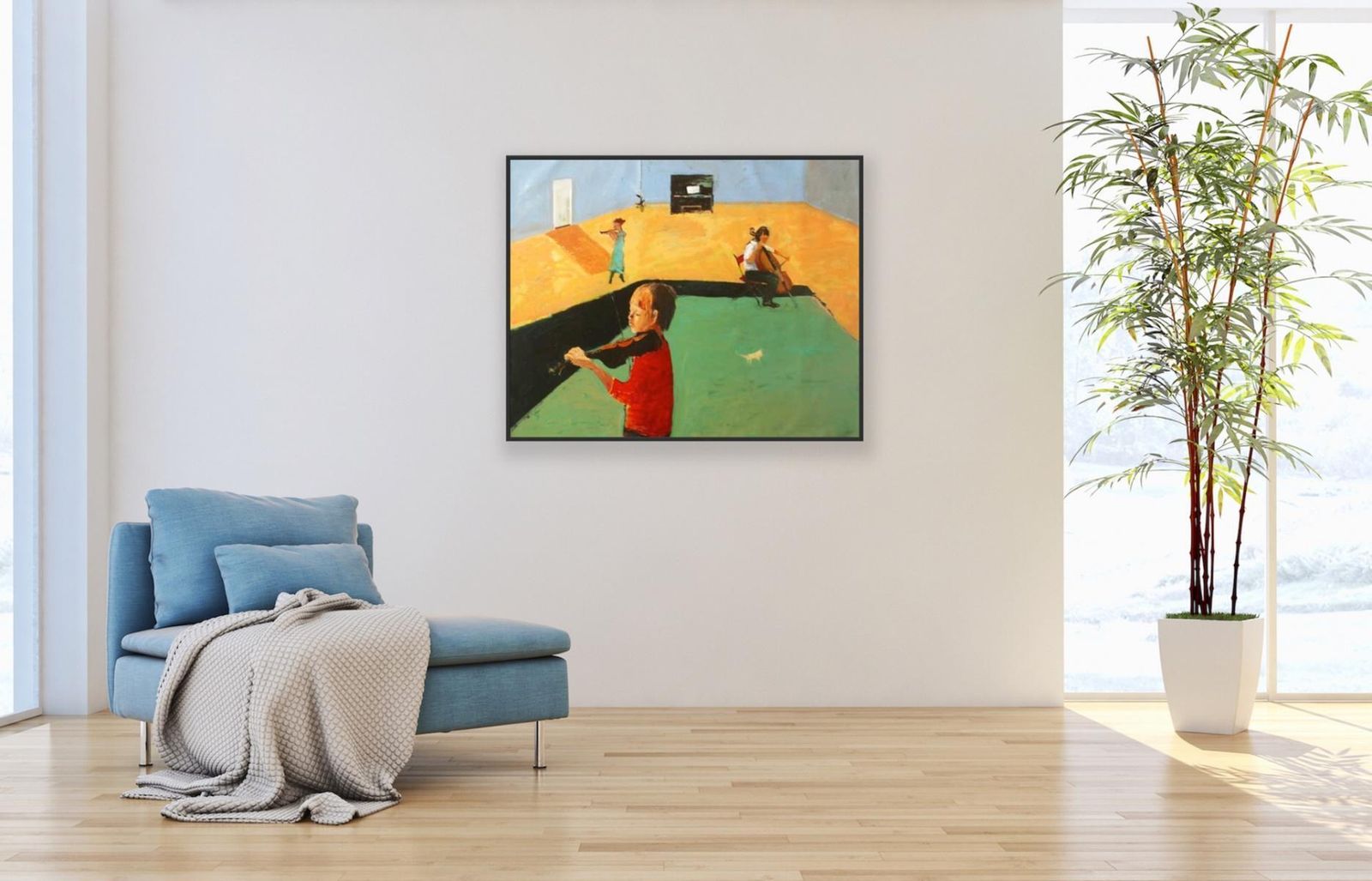 Monika Rossaboy Playing The Violin   Contemporary Oil Painting, Colorful, Figurative2008 photo Art