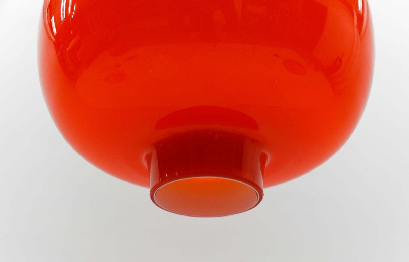 photo for sale Lovely Huge Orange Glass Ceiling Lamp By Peill & Putzler, 1960s