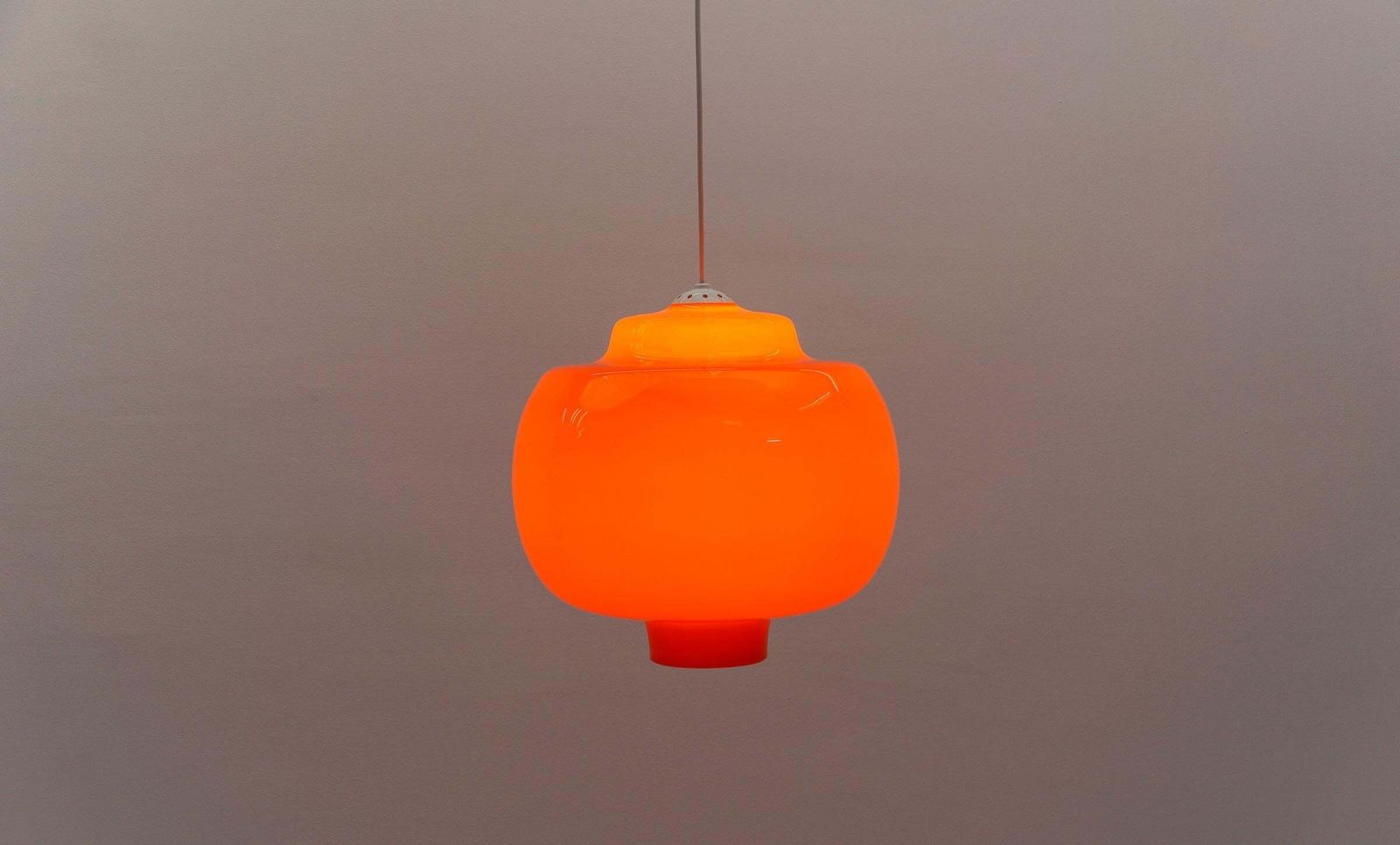841.0 Lovely Huge Orange Glass Ceiling Lamp By Peill & Putzler, 1960s photo