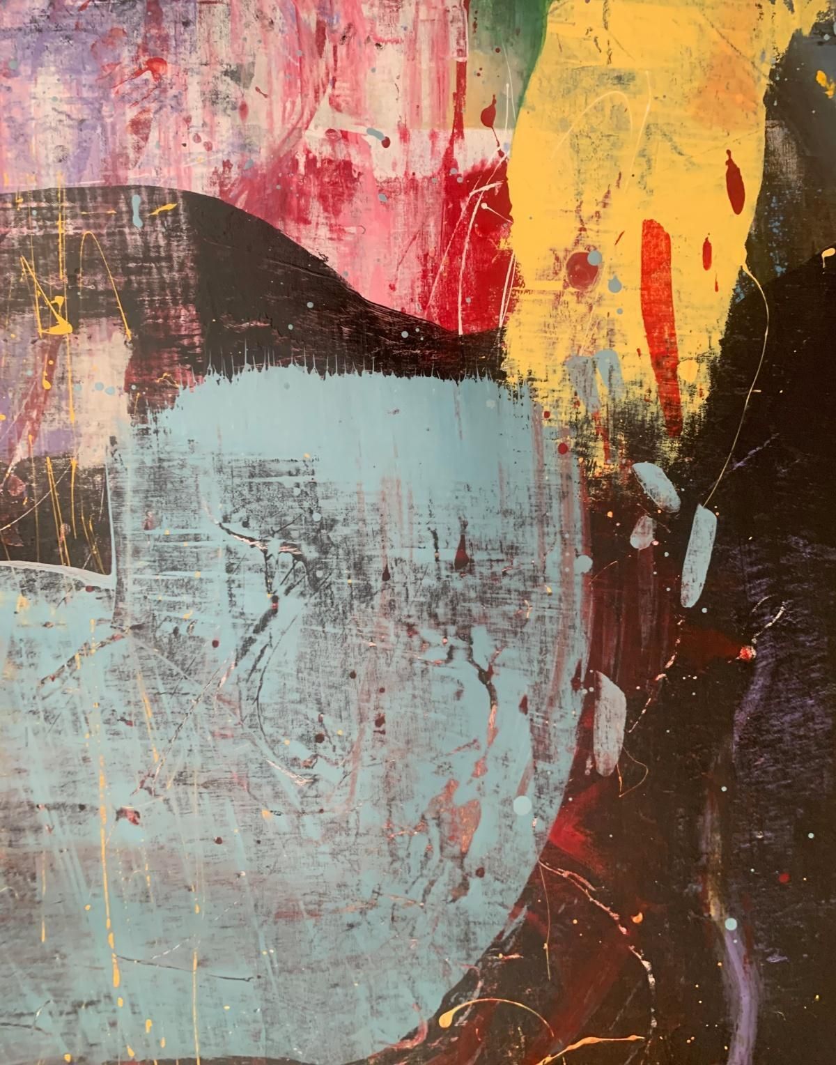 Monika Rossaabstraction. Contemporary Abstract Oil Painting, Colorful, Dynamic, Polish Art2025 photo for sale