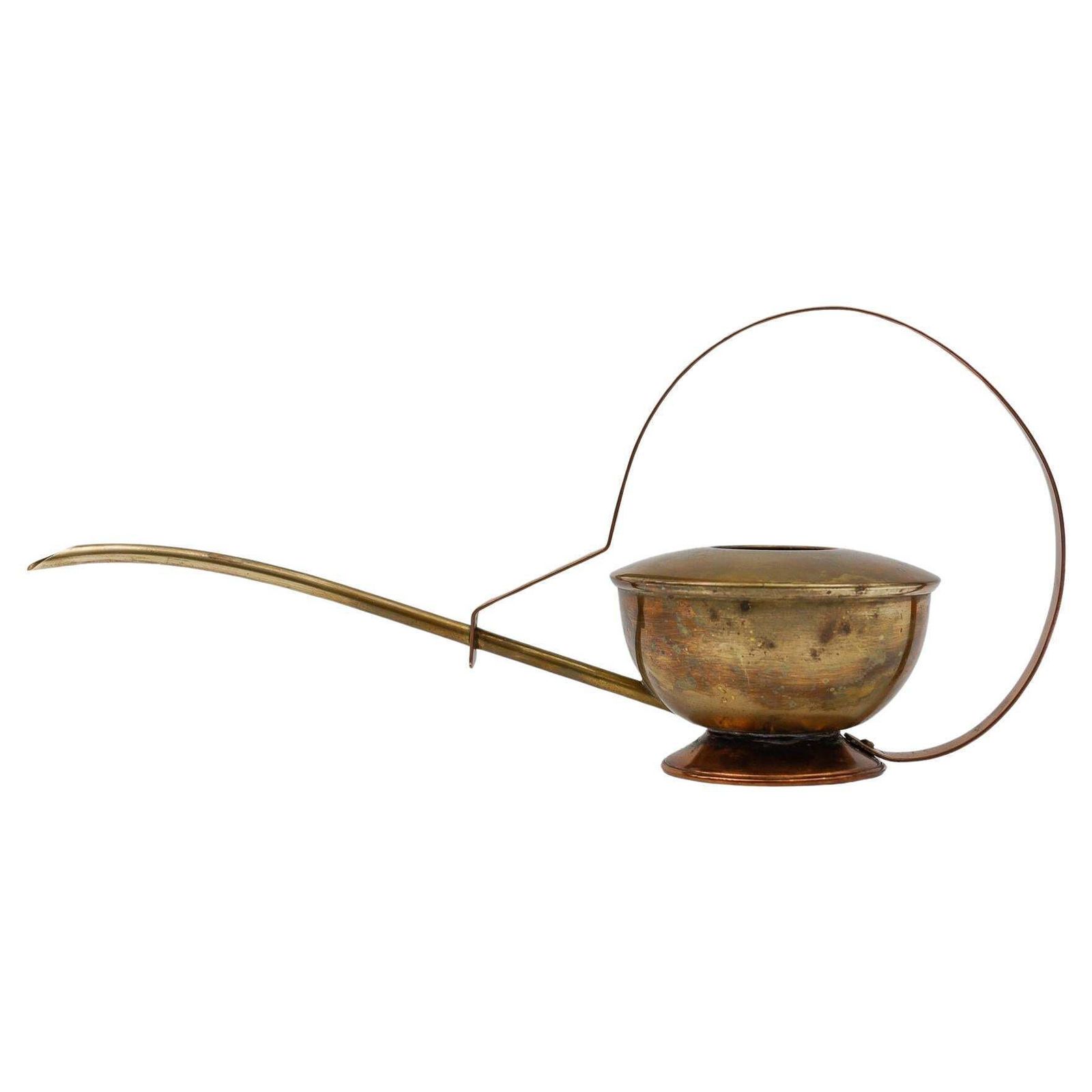 Rare Lovely Brass And Copper Watering Can, 1950s Austria