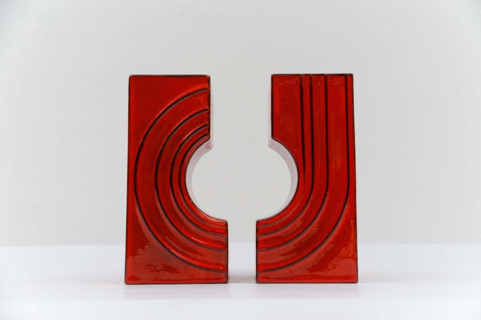 Set Of 2 "Cyclone" Ceramic Vases By Cari Zalloni For Steuler, 1970s photo for sale
