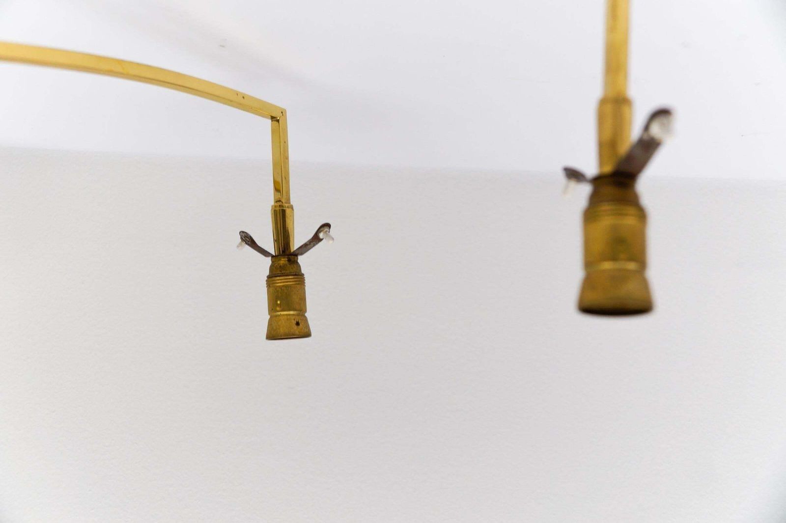1193.0 Mid Century Modern 9 Armed Brass And Glass Sputnik Lamp, 1950 photo