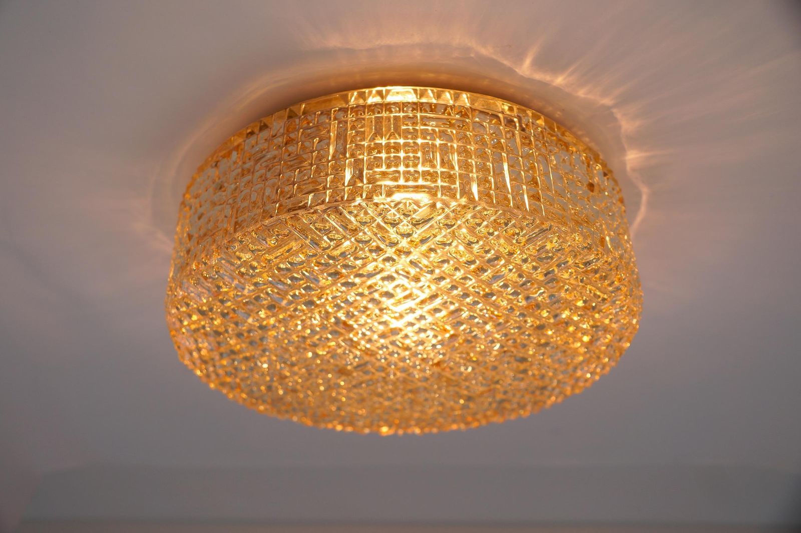 Lovely Amber Bubble Glass Flush Mount Lamp By Helena Tynell For Limburg Boom photo for sale