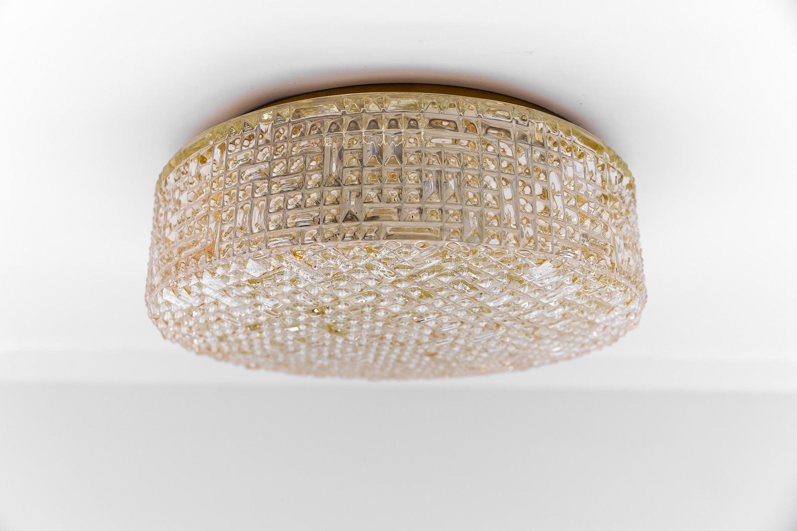 Lovely Amber Bubble Glass Flush Mount Lamp By Helena Tynell For Limburg Boom photo vinterior