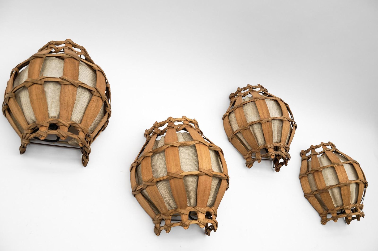 Pair Of French Provincial Wooden Wall Lamps / Sconces, 1960s photo buy
