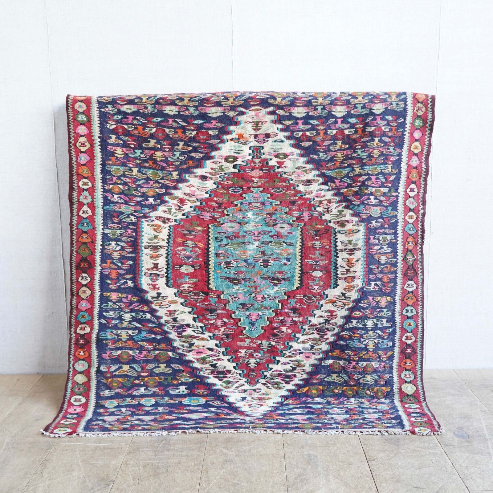 Mid Century Afghan Senneh Rug, Well Made With Finely Woven Motifs