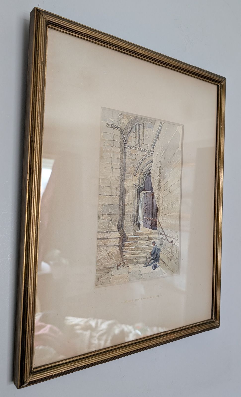 Antique Framed Watercolour North Door Of Minster York Arthur Tooth 1887 photo furniture