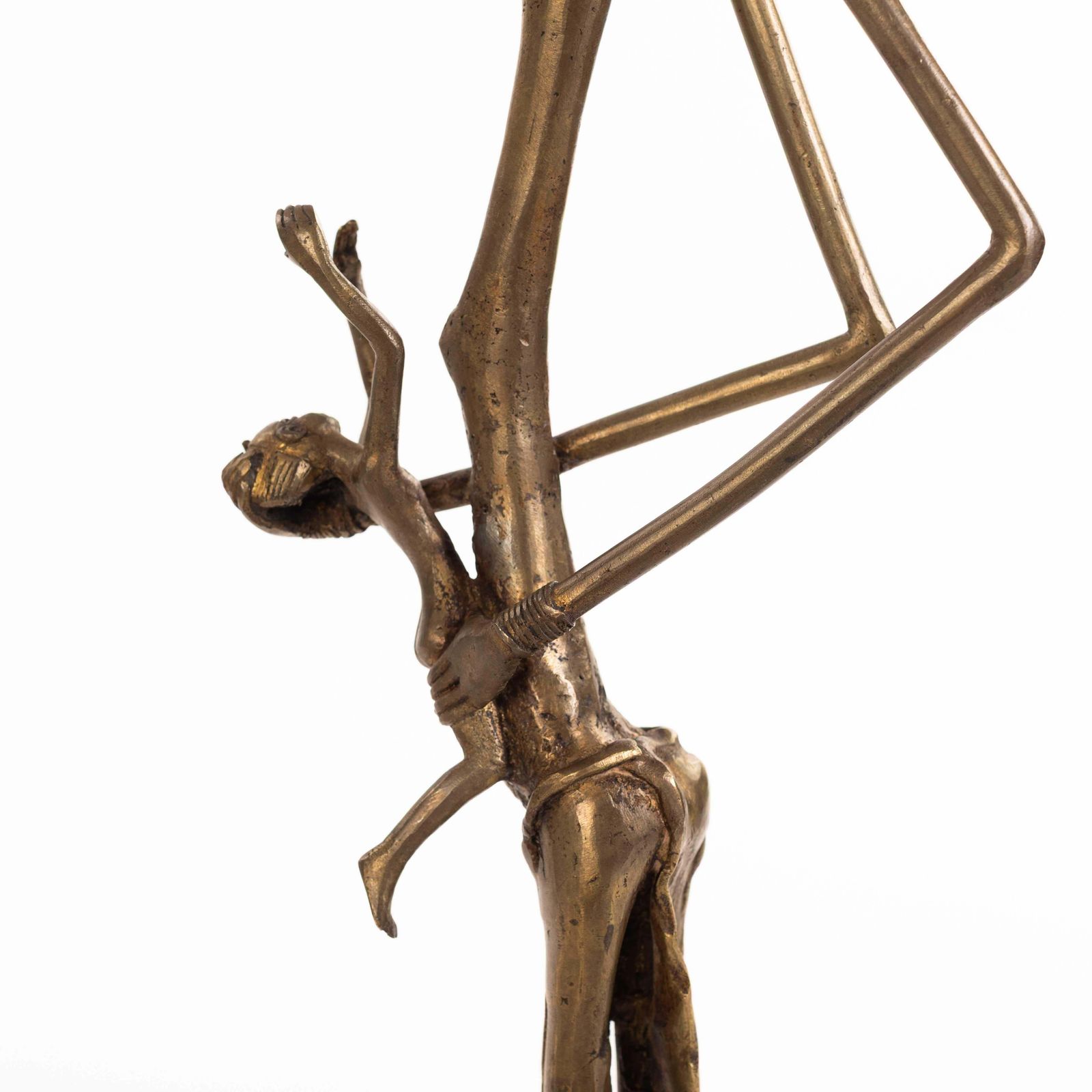 photo vintage African Dogon Tribal Bronze Figure “Mother With Child" Burkina Faso, 1970s