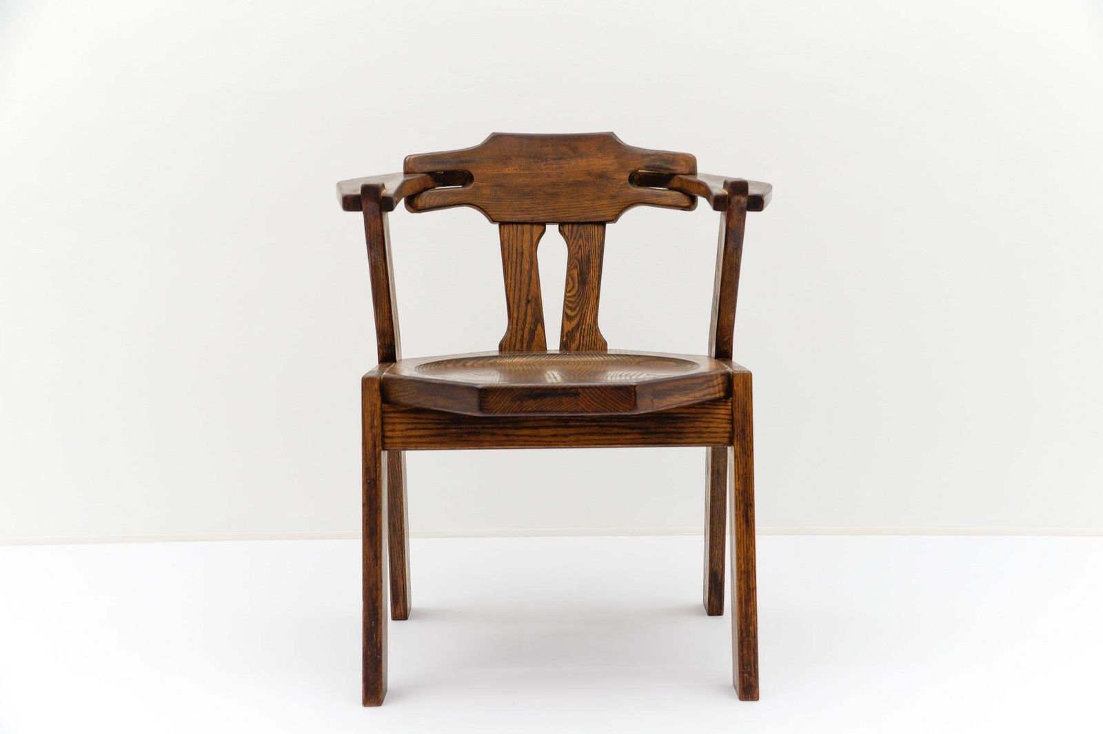 French Provincial Oak Chair, 1960s Mid Century Modern photo for sale