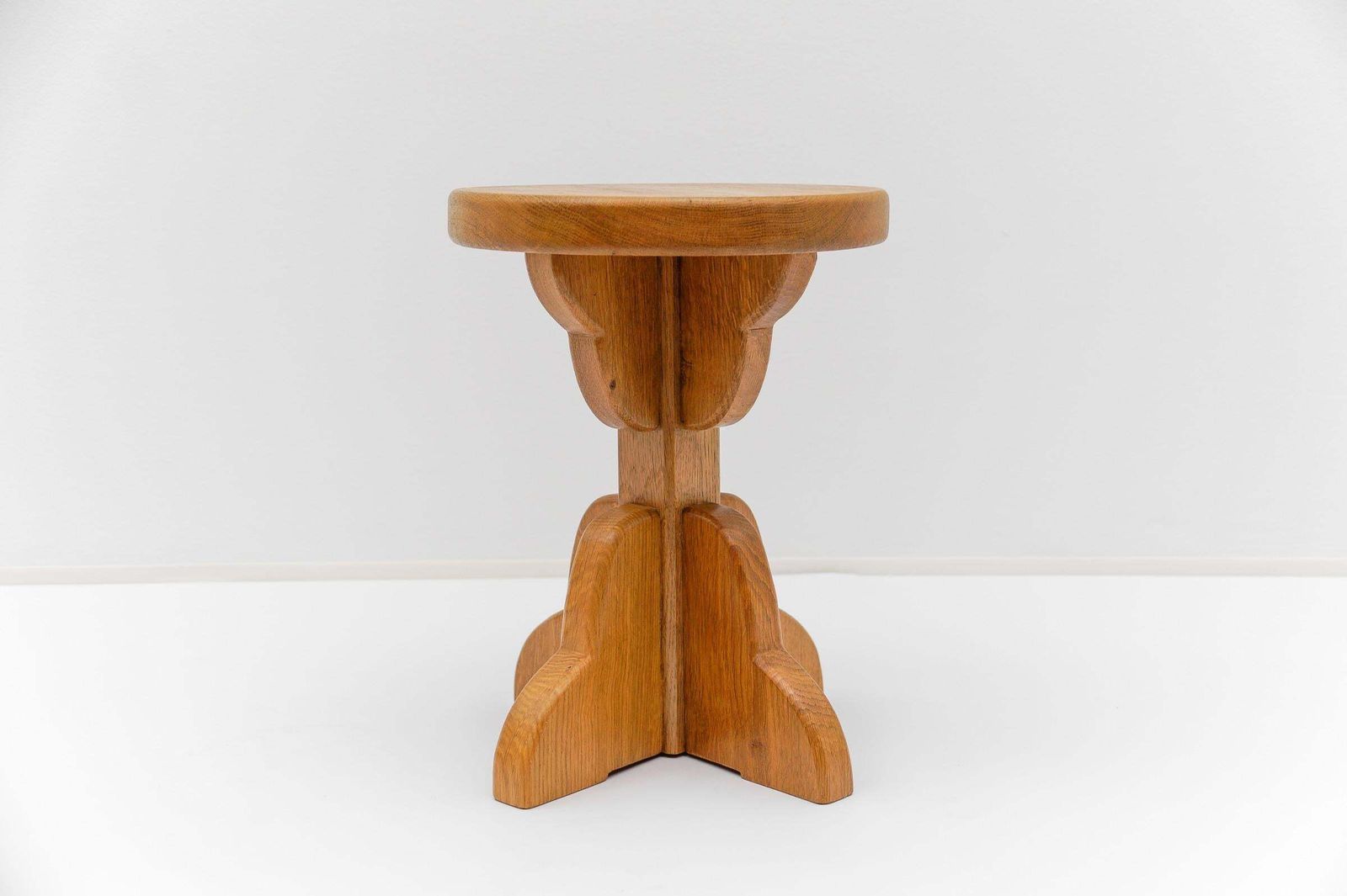 Pair Of French Mid Century Modern Oak Stools, 1960s photo buy