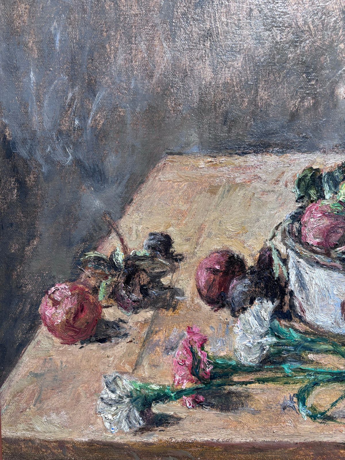 Enzo Faraoni" Natura Morta Con Fiori " Olio Su Compensato Cm. 50 X 70 1981 photo vinterior