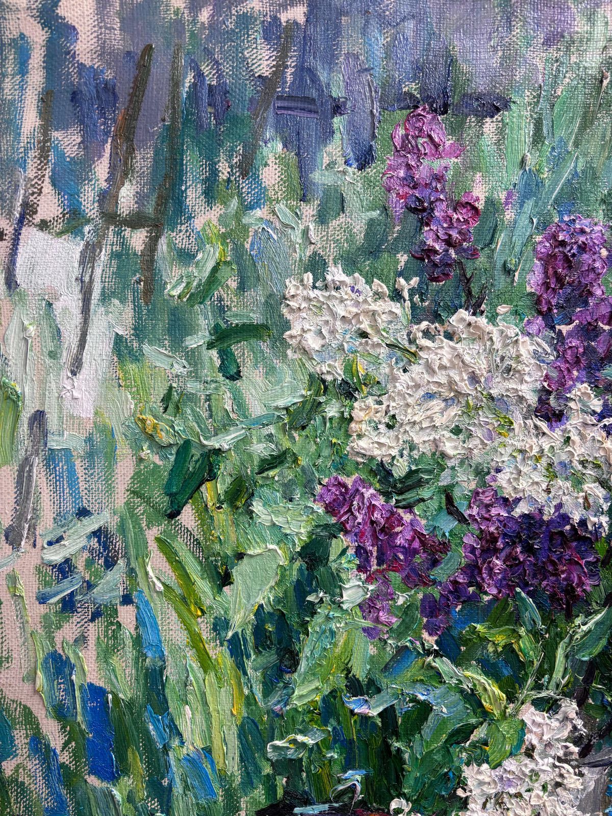 Georgij Moroz"Lillà In Giardino " Olio Su Tela Cm. 84 X 692000 photo buy