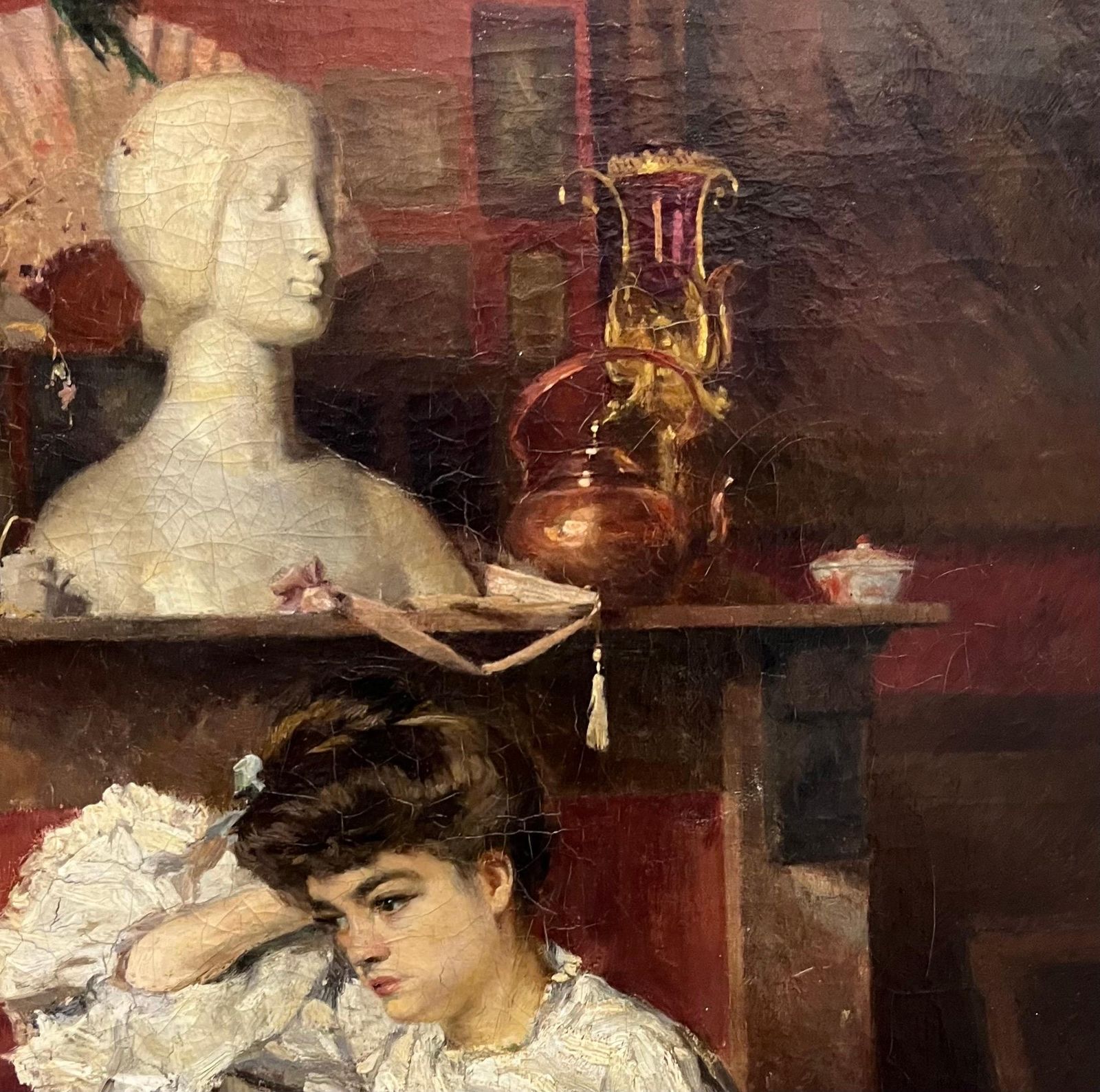 photo vinterior Ernest Jean Joseph Godfrinonelegant Woman In The Living Room , Impressionist, Woman, Interior, 19 Th 1898ca1898
