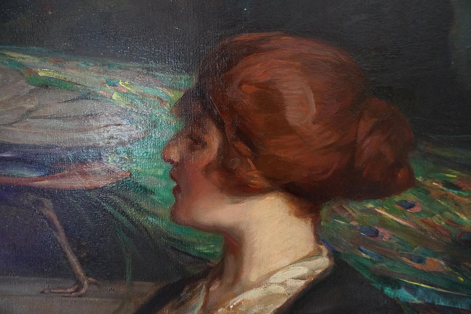 Robert Hopethe Golden Apple   British Rsa Exh Art Female Portrait Oil Painting Peacock Bird1919 photo buy