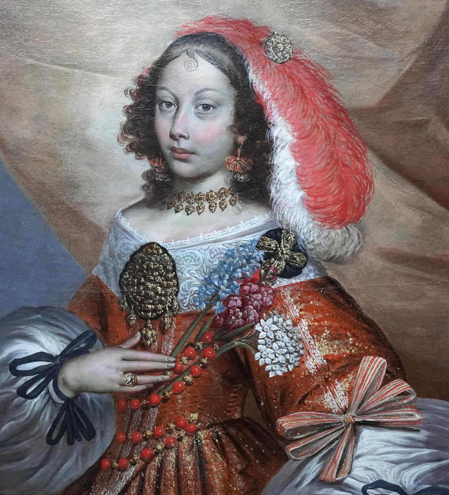 Portrait Of A Spanish Noble Lady   17th Century Old Master Art Oil Paintingcirca 1680 photo for sale