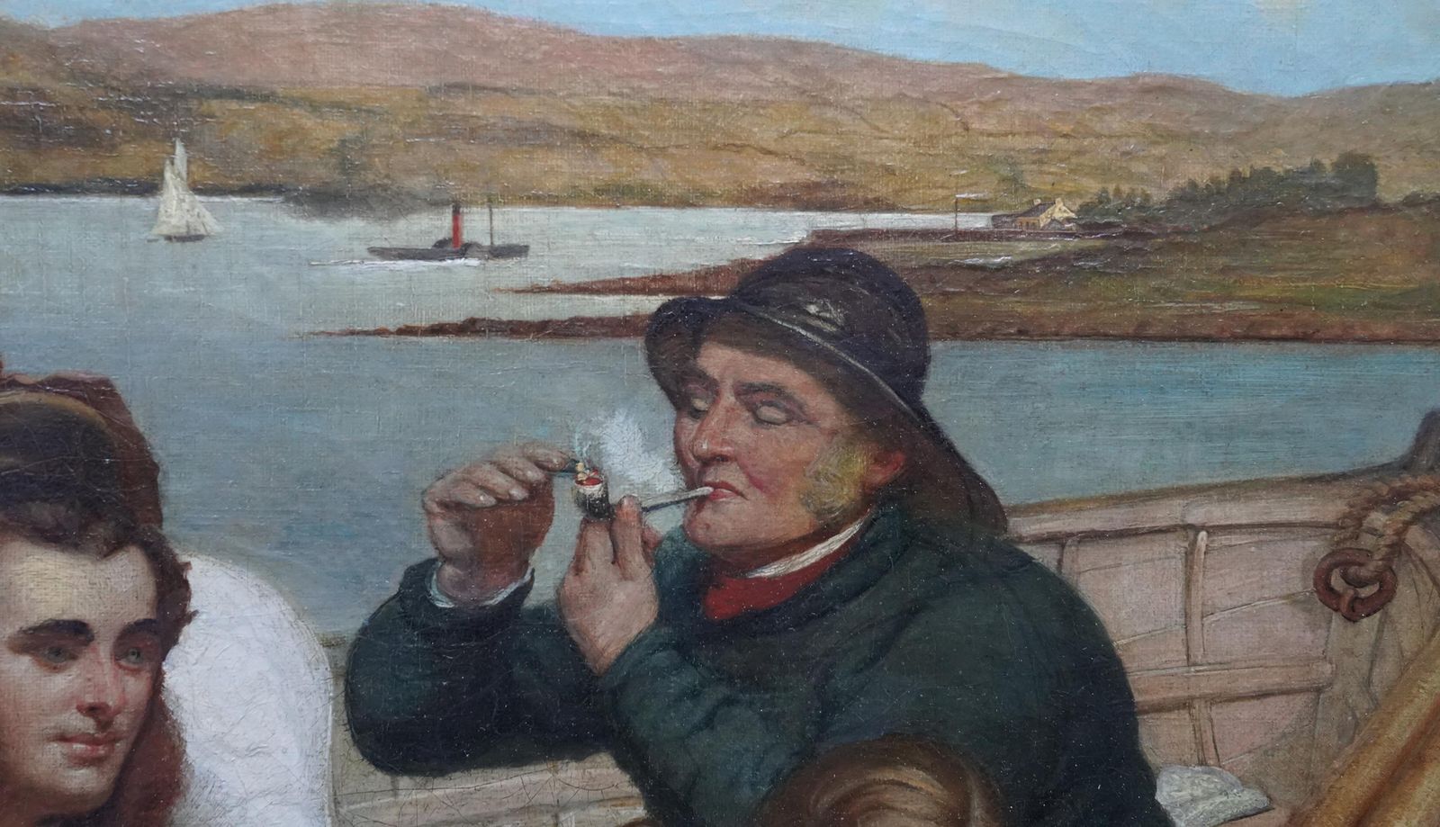 photo furniture The Boating Party   British Victorian Figurative Landscape Art Oil Paintingcirca 1845