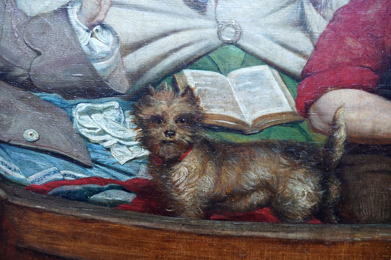 photo for sale The Boating Party   British Victorian Figurative Landscape Art Oil Paintingcirca 1845