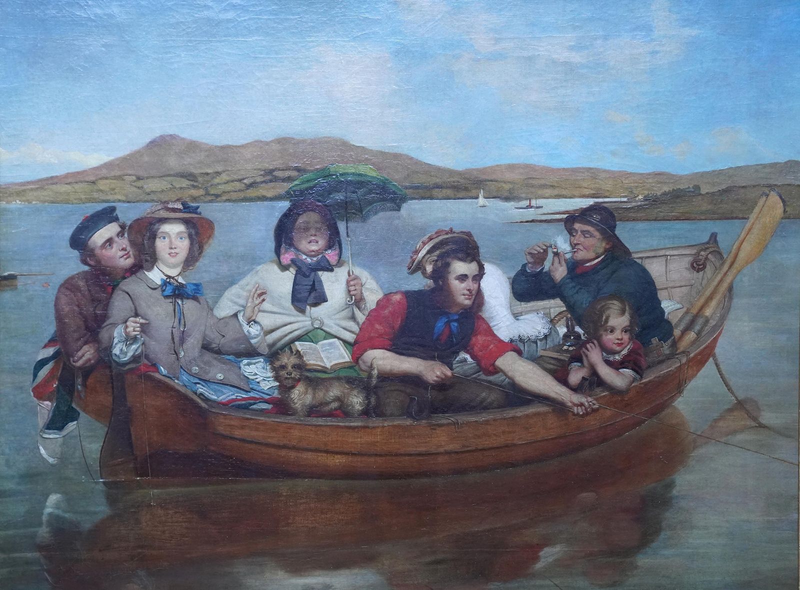 photo buy The Boating Party   British Victorian Figurative Landscape Art Oil Paintingcirca 1845
