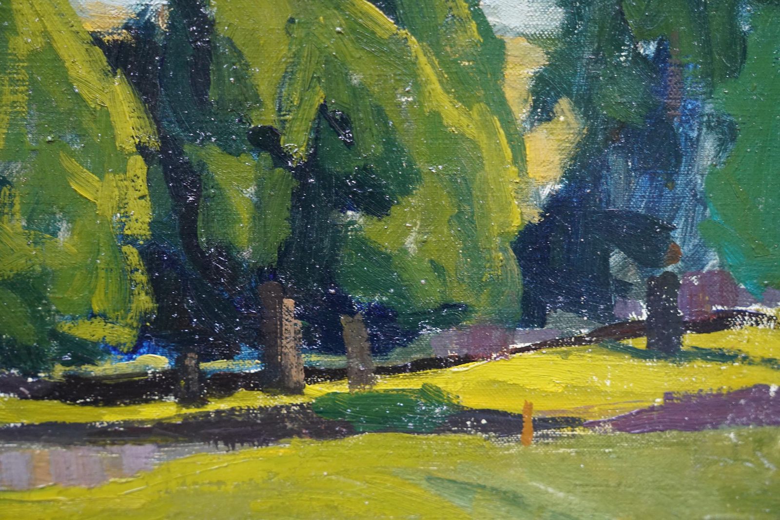 Peter Fieldwiltshire Landscape   British 1950's Post Impressionist Art Oil Paintingcirca 1950 photo buy