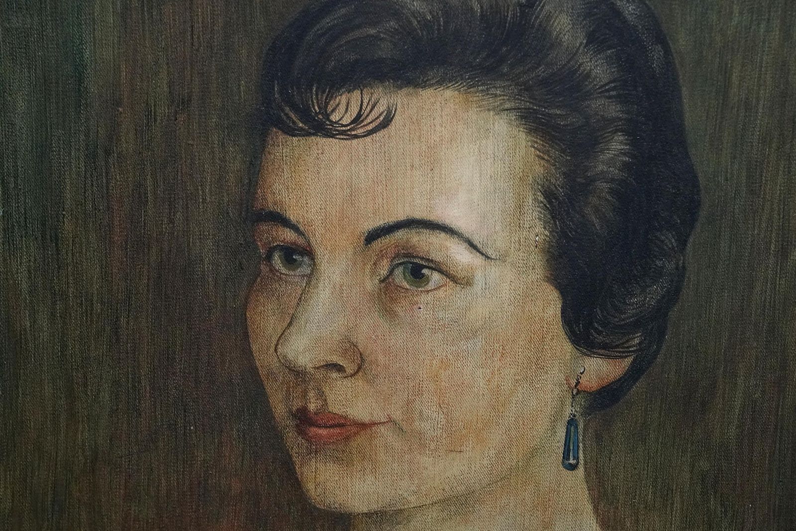 Glyn Morgan Portrait Of Miss Betty Macmillan   Welsh Post Impressionist Art 50s Oil Painting1956 photo Art