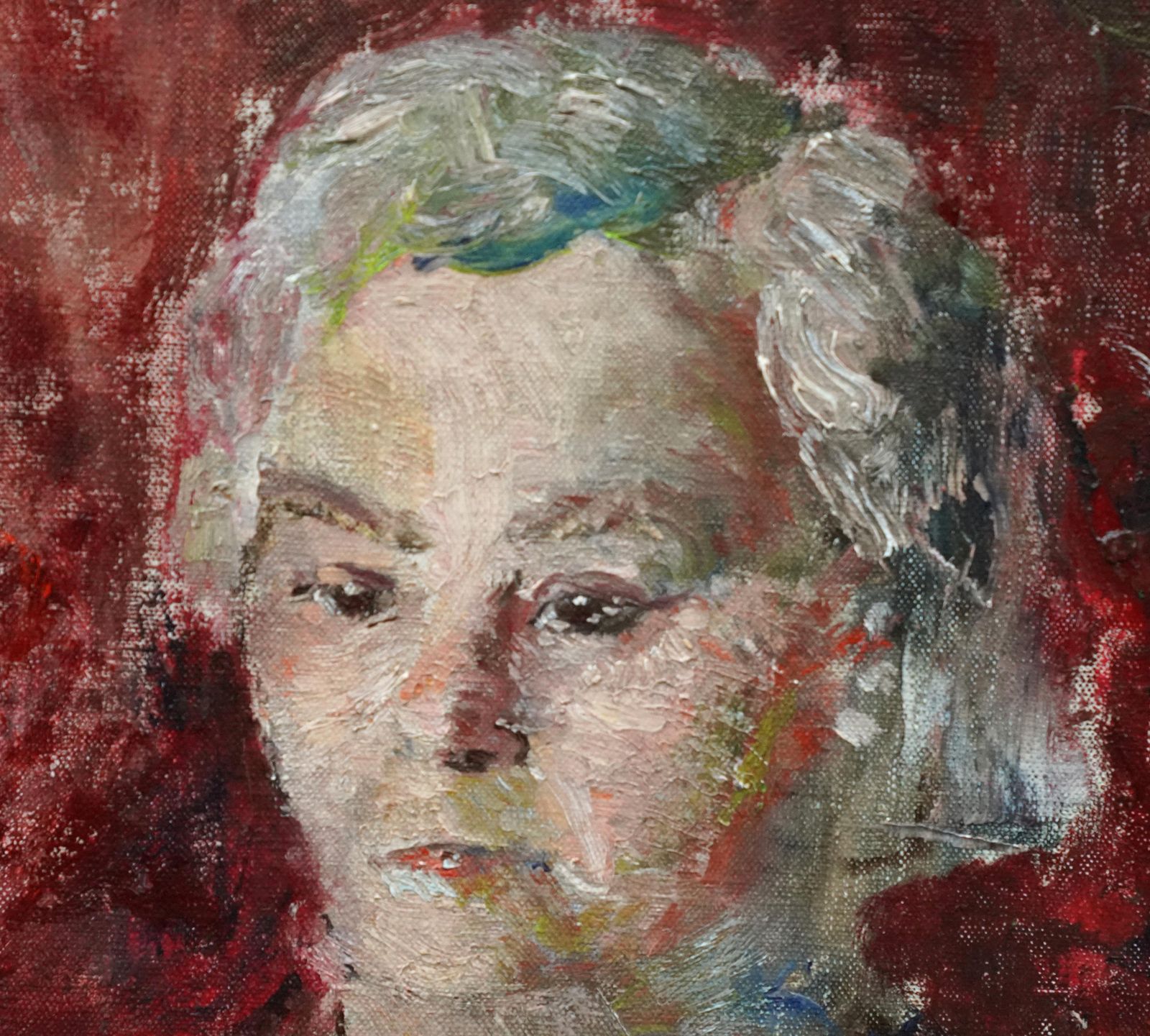 Pauline Glassportrait Of A Lady   British Post Impressionist Exh 1950's Art Oil Painting1954 photo 1836.0