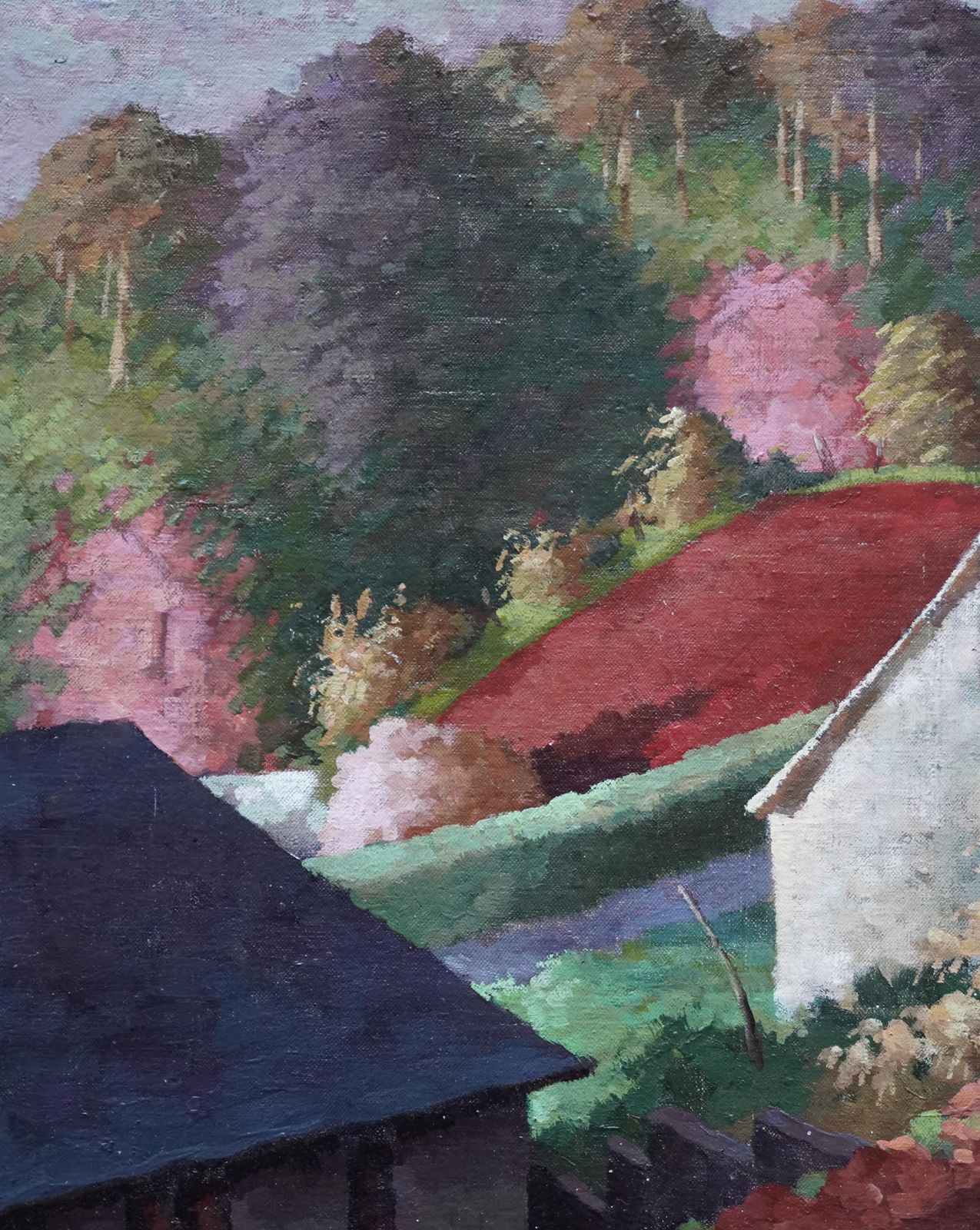 Peter Fieldhouses In The Woods   British Post Impressionist Art 1949 Landscape Oil Painting1949 photo for sale