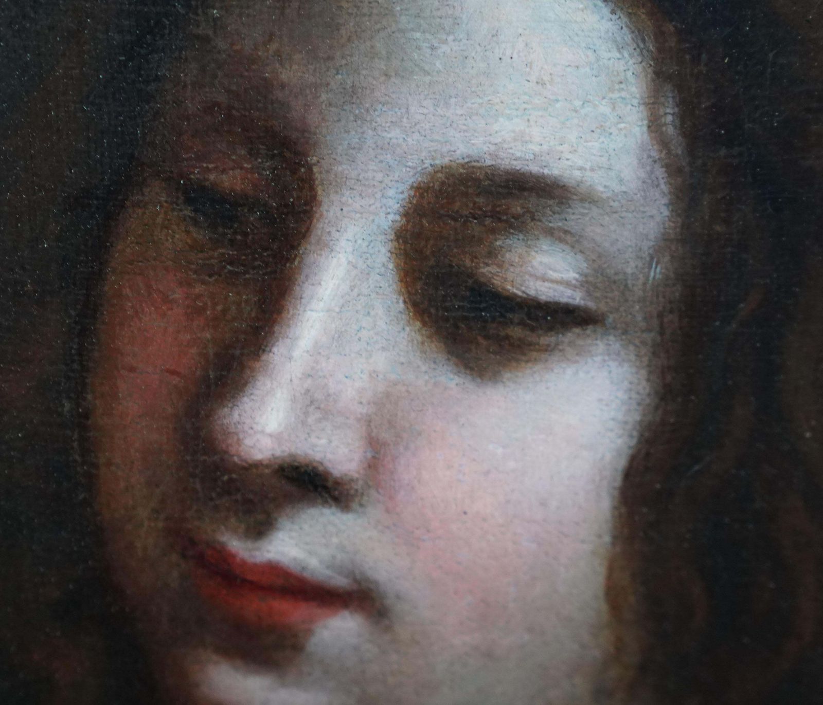 Portrait Of A Lady Holding Statuette   Italian Baroque Old Master Oil Paintingcirca 1685 photo Art