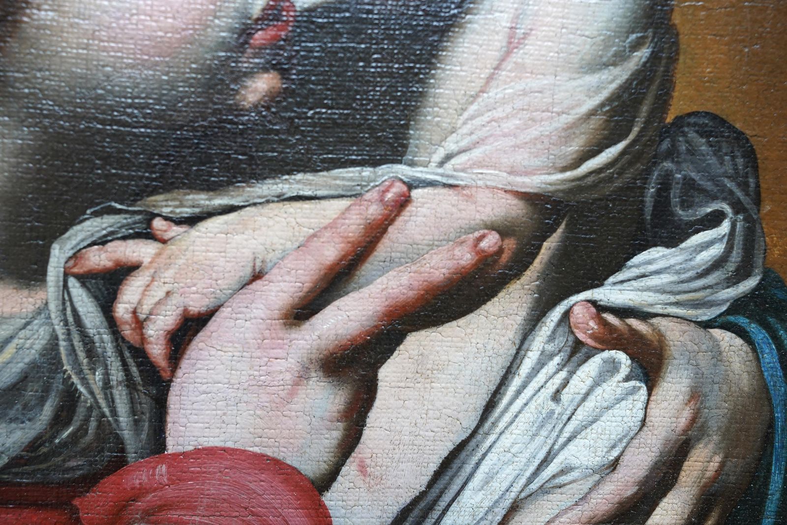 Madonna And Child   Italian 17th Century Religious Old Master Art Oil Paintingcirca 1640 photo vintage