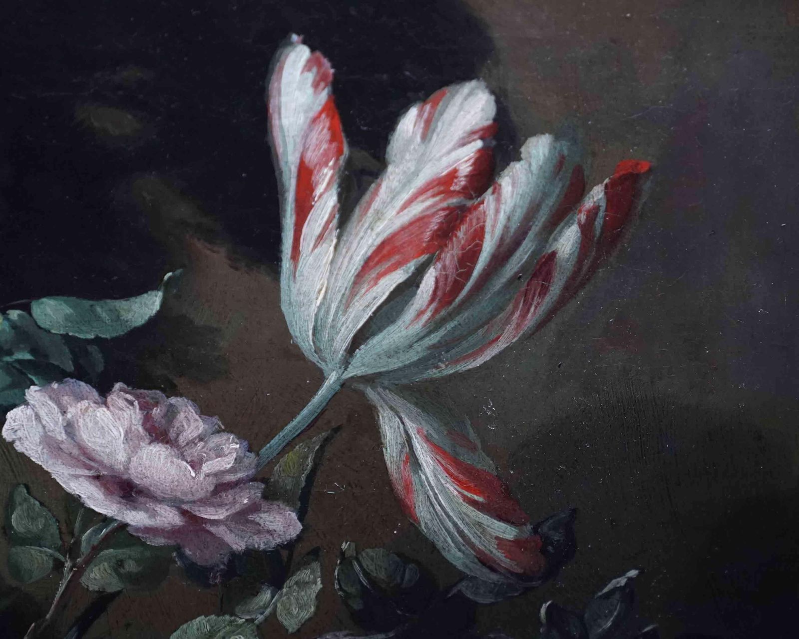 Still Life Of Flowers In Ornamental Urn On Ledge   Dutch Old Master Oil Paintingcirca 1790 photo vinterior