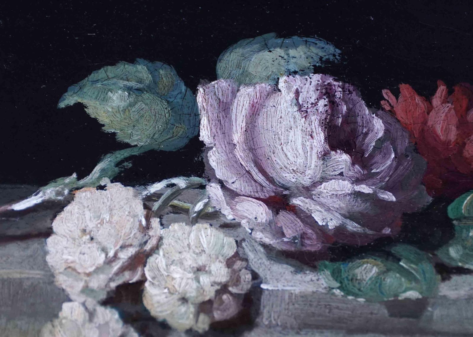 photo furniture Still Life Of Flowers In Ornamental Urn On Ledge   Dutch Old Master Oil Paintingcirca 1790