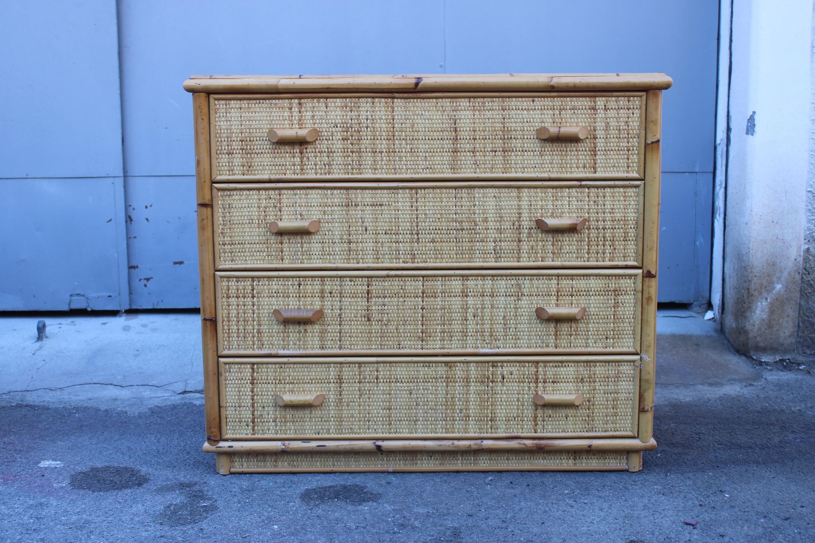 Italian Bamboo Chest Of Drawers With Drawers 1970 photo furniture